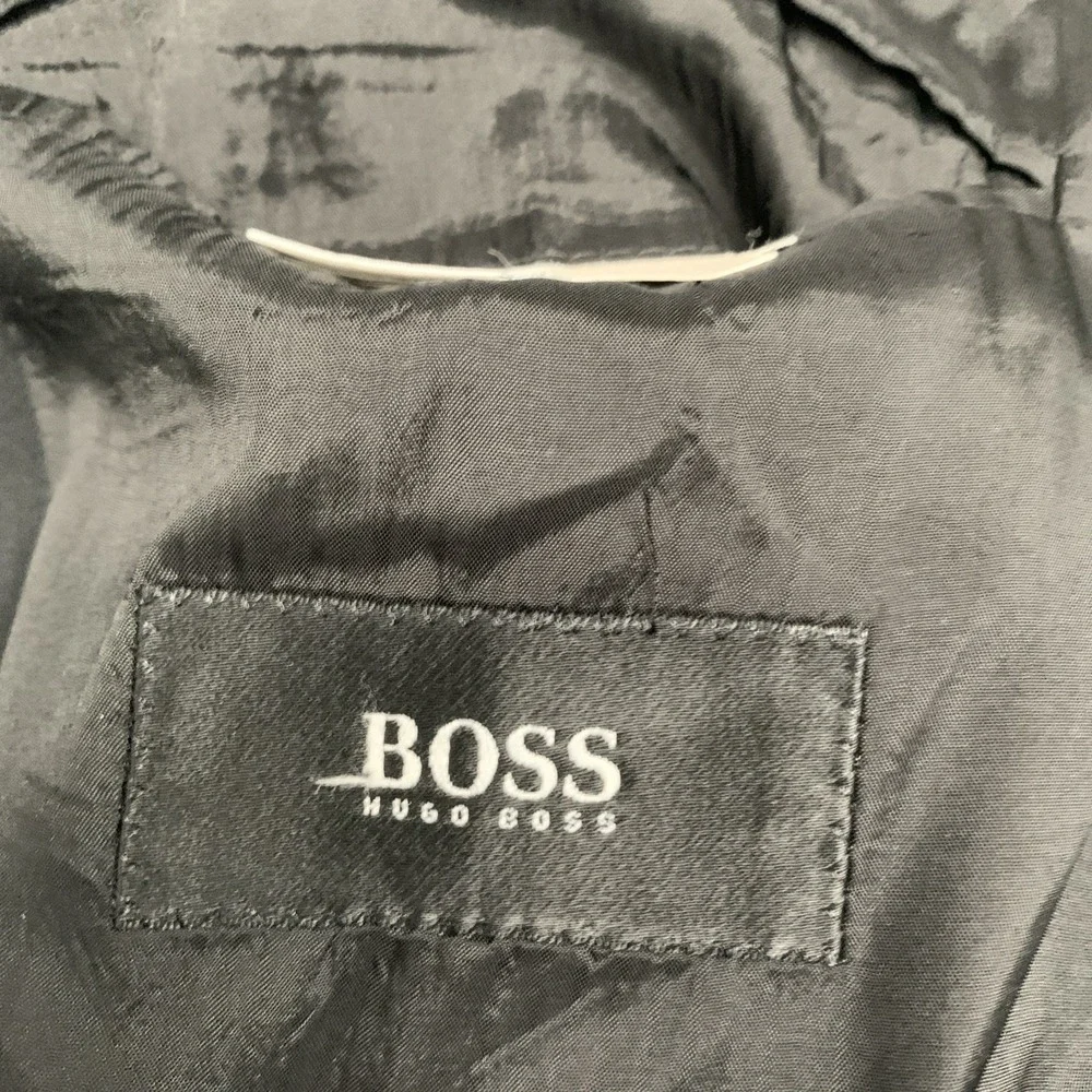 VTG Hugo Boss Einstein Sigma Wool Blazer Jacket 3-Button‎ Black Men 46L USA Made